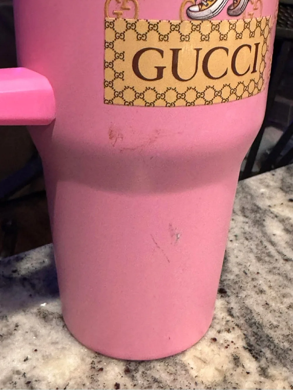 Betty Boop Pink Travel Tumbler with Gold Accents